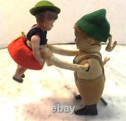 Vintage 1930's Schuco Wind Up Bavarian Dancing Boy and Girl Germany Works