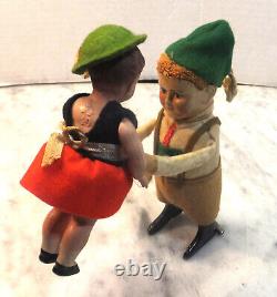 Vintage 1930's Schuco Wind Up Bavarian Dancing Boy and Girl Germany Works