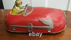 Vintage 1930's Tin Lindstrom Skeeter Bumper Car Wind-Up Works Great! NO KEY
