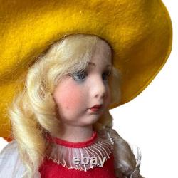 Vintage 1930s Italian Felt Character Girl, Series Lenci with Toy Accessories
