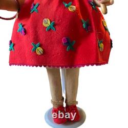 Vintage 1930s Italian Felt Character Girl, Series Lenci with Toy Accessories