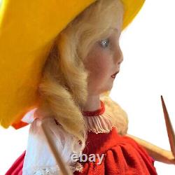 Vintage 1930s Italian Felt Character Girl, Series Lenci with Toy Accessories