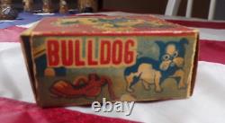 Vintage 1930s Japan Tin Wind-up Toy Bonzo Bulldog Crazy Tail Shoe Original Box