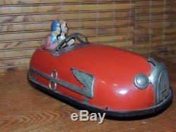 Vintage 1930s Lindstrom Tin Wind-up Skeeter Bug Bumper Car with Key WORKS! NICE