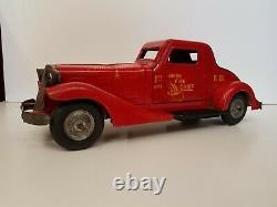 Vintage 1930s Louis Marx Toys Siren Fire Chief Wind Up Car