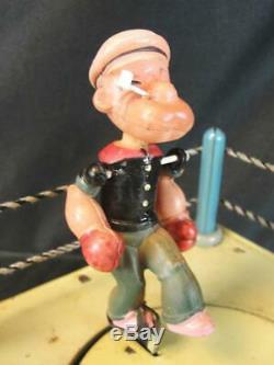 Vintage 1930s Marx Popeye Champ Tin Wind Up Boxing Ring Toy Celluloid Figures