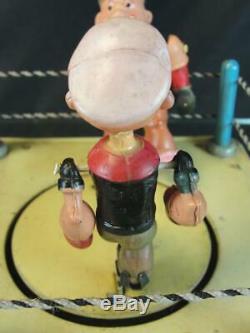 Vintage 1930s Marx Popeye Champ Tin Wind Up Boxing Ring Toy Celluloid Figures