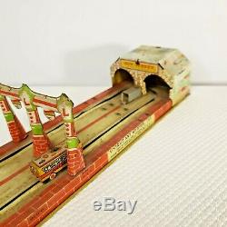 Vintage 1930s Unique Art Tin Litho Wind Up Toy Lincoln Tunnel New York Jersey