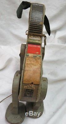 Vintage 1931 Fisher Price wood wind-up # 350 Go-n-Back Mule / walking toy WORKS