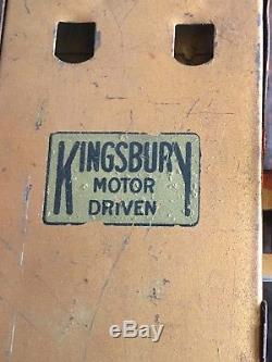 Vintage 1934 Kingsbury Motor Driven Pressed Steel Golden Arrow Wind-Up Tin Toy