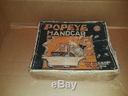 Vintage 1935 RARE MARX POPEYE HANDCAR WITH ORIGINAL BOX