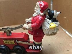 Vintage 1936 Mickey Mouse & Santa Christmas Car #1105 Lionel Corp Disney Wind Up