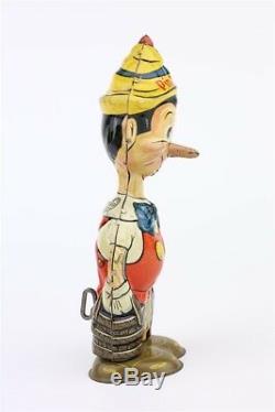 Vintage 1939 Disney Marx Walking PINOCCHIO Tin Toy Wind-Up 8.5 Fixed Eyes