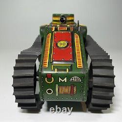 Vintage 1940's Marx Fighting Tank Tin Litho Wind Up Army