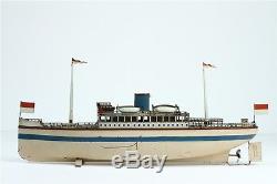 Vintage 1940s Fleischmann Ocean Liner Tin Windup 20 Toy Clockwork Boat Ship VN