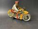 Vintage 1940s Marx Rookie Cop Tin Wind Up Motorcycle Toy with Siren