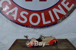 Vintage 1940s US Zone Germany Distler Tin Windup Convertible BMW Toy Car Working