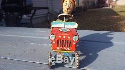 Vintage 1944 G. I. Joe Jouncing Jeep Tin Litho Wind Up Toy Unique Art Co. Nice