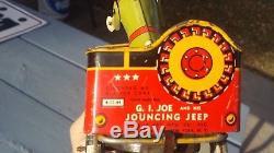 Vintage 1944 G. I. Joe Jouncing Jeep Tin Litho Wind Up Toy Unique Art Co. Nice