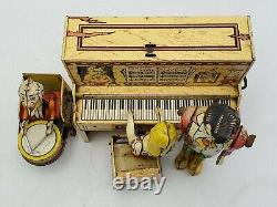 Vintage 1945 L'il Abner and his Dogpatch Band Tin Litho Piano Windup Toy Pioneer