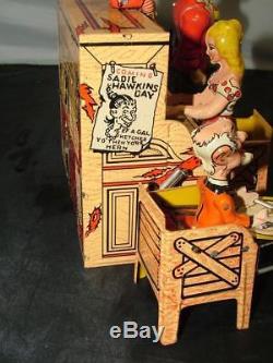 Vintage 1945 Li'l Abner Dog Patch Band Tin Litho Wind-Up Toy Complete, Working