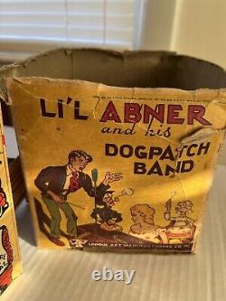 Vintage 1945 Lil Abner and his Dogpatch Band Tin Litho Piano Windup Toy Pioneer