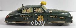 Vintage 1949 Marx Dick Tracy Siren Squad Car Tin Wind Up Toy Needs Repair