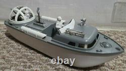 Vintage 1950-60s Ideal Toys Wind-Up Sparking Torpedo Boat with original box WORKS