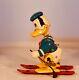 Vintage 1950 Donald Duck On Skis Linemar Toys Japan Wind Up Tin Lithograph
