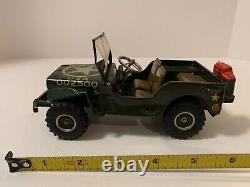 Vintage 1950`s Arnold USA Military police Jeep 2500 tin toy US Zone Germany