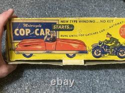 Vintage 1950's Cycle Cop and Car No. 345 by Automatic Toy Company withBox RARE