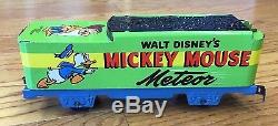 Vintage 1950's Mar Lines Walt Disney Mickey Mouse Metal Wind Up Train 4 piece