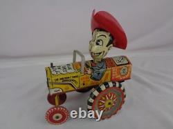Vintage 1950's Marx Tin Litho Milton Berle Crazy Car Wind-up Toy Works