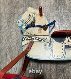 Vintage 1950's Wood And Metal Rocking Horse Toy N N HILL BRASS CO / Trigger RR