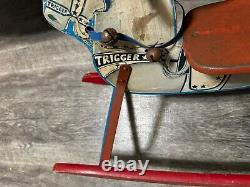 Vintage 1950's Wood And Metal Rocking Horse Toy N N HILL BRASS CO / Trigger RR