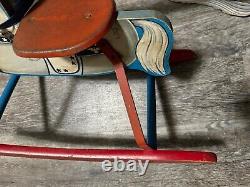 Vintage 1950's Wood And Metal Rocking Horse Toy N N HILL BRASS CO / Trigger RR