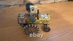 Vintage 1950s Marx Milton Berle Tin Wind Up Crazy Car Toy
