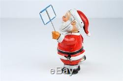 Vintage 1950s Santa Claus Nomura T. N Japan Wind-Up Tin Toy Working Christmas