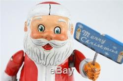 Vintage 1950s Santa Claus Nomura T. N Japan Wind-Up Tin Toy Working Christmas