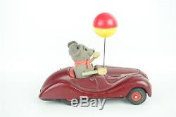 Vintage 1950s Schuco Sonny Mouse 2005 Tin Wind Up BMW Toy Car US Zone Germany