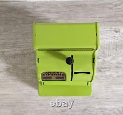 Vintage 1950s Uncle Sam's 3 Coin Register Bank Original Box Metal Toy Lime Green