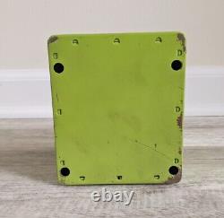 Vintage 1950s Uncle Sam's 3 Coin Register Bank Original Box Metal Toy Lime Green