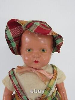 Vintage 1950s Wind Up Tin WALKING DOLL with Celluloid Head Key Wind JAPAN B