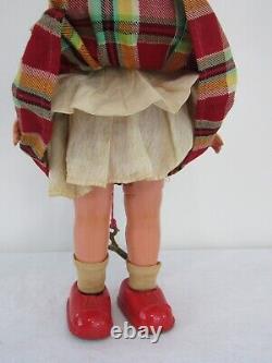 Vintage 1950s Wind Up Tin WALKING DOLL with Celluloid Head Key Wind JAPAN B