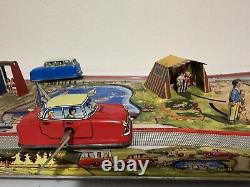 Vintage 1955 Technofix Tin Litho Wind-Up Cable Car Track Toy Pristine Conditio