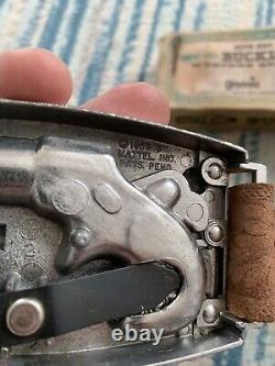 Vintage 1959 Mattel Toy Remington Derringer Buckle Cap Gun Leather Belt In Box