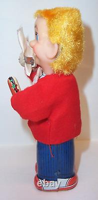 Vintage 1960's Cragstan Mr. Dan the Hot Dog Eating Man Wind-up Mint Toy withbox