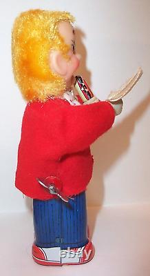 Vintage 1960's Cragstan Mr. Dan the Hot Dog Eating Man Wind-up Mint Toy withbox