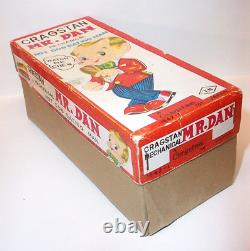 Vintage 1960's Cragstan Mr. Dan the Hot Dog Eating Man Wind-up Mint Toy withbox