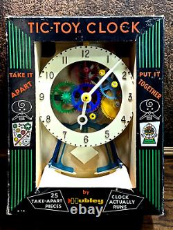 Vintage 1960s NOS HUBLEY Tic Toc Toy Clock in Original Box